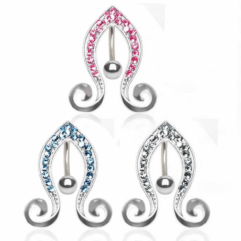 Piercing nombril inversé courbes