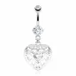 Piercing nombril coeur zircon