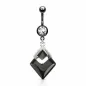 Piercing nombril pierre Agate Noire