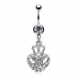 Piercing nombril pendentif coeur couronne