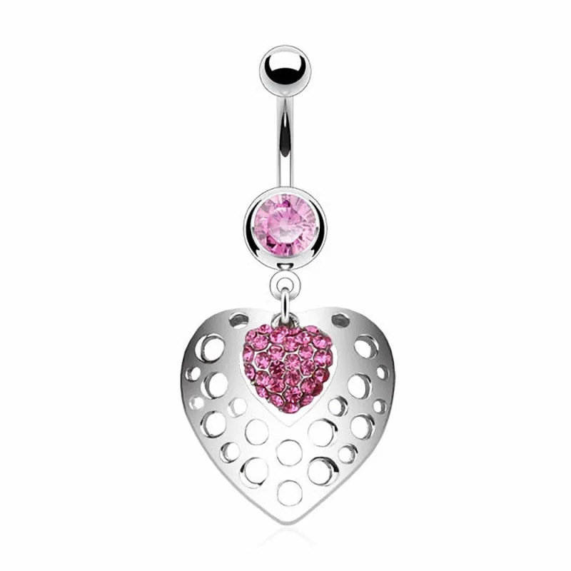 Piercing nombril bouclier coeur