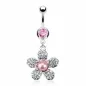 Piercing nombril perle fleur