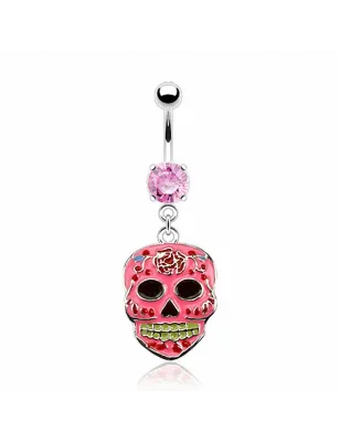 Piercing nombril sugar skull