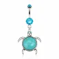 Piercing nombril tortue turquoise