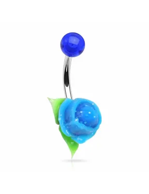 Piercing nombril rose silicone