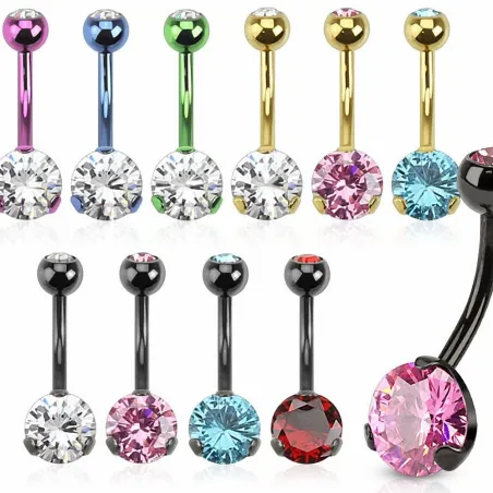 Piercing nombril titanium zircon