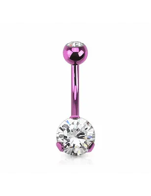 Piercing nombril titanium zircon