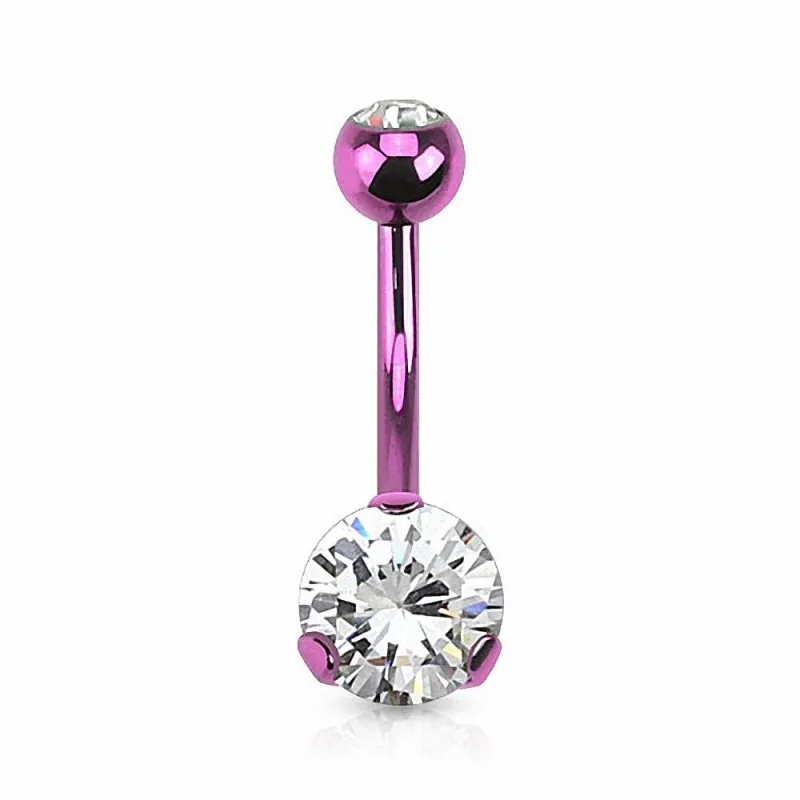 Piercing nombril titanium zircon