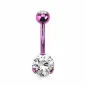 Piercing nombril titanium zircon