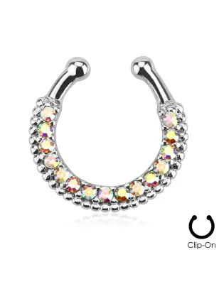 Faux piercing septum strass