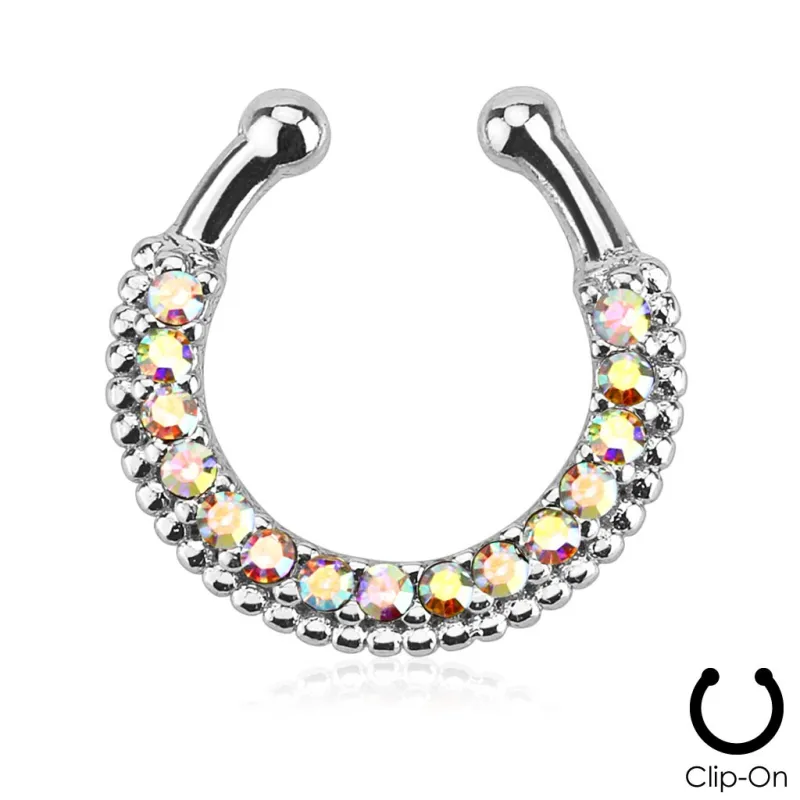 Faux piercing septum strass