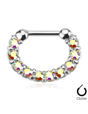 Piercing septum pavé pierres zircon