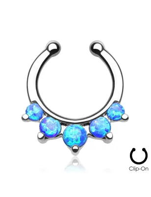 Faux piercing septum 5 opales