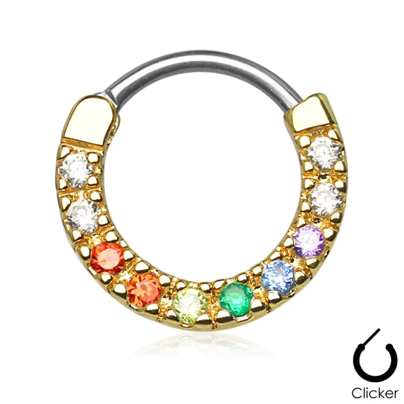 Piercing septum doré 10 strass