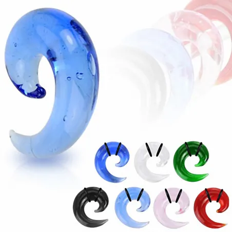 Piercing Ecarteur Oreille Acrylique Spirale Transparent