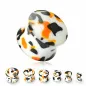 Piercing Plug Acrylique Camouflage Orange/Noir