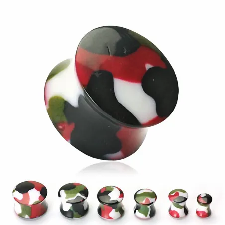 Piercing Plug Oreille Acrylique Camouflage